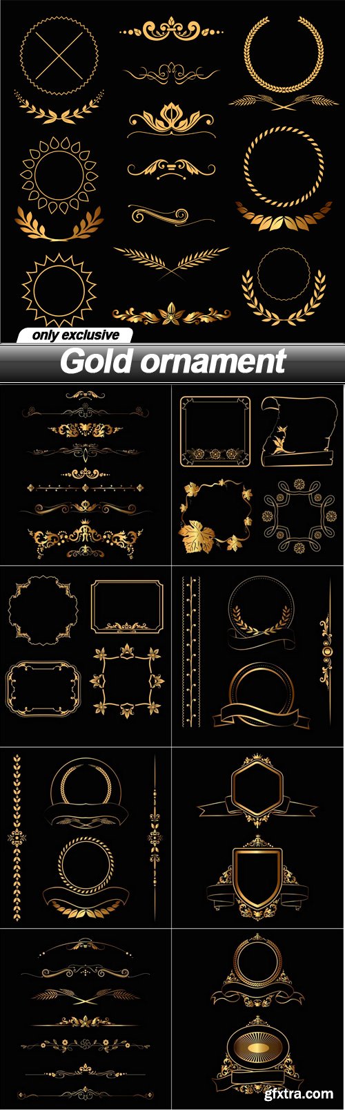 Gold ornament - 9 EPS