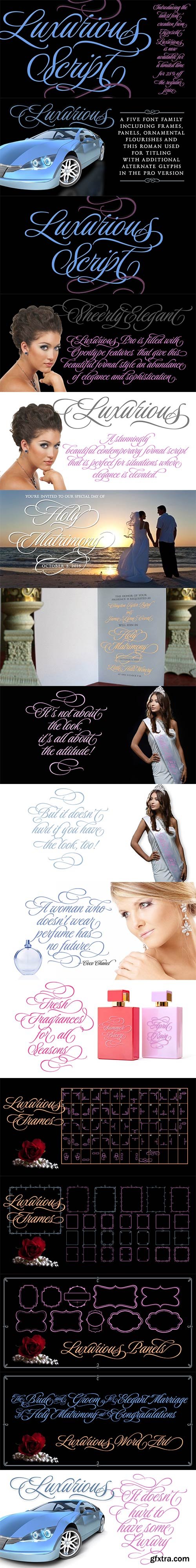 Luxurious - Highly Slanted &amp; Condensed Script 6xOTF $209