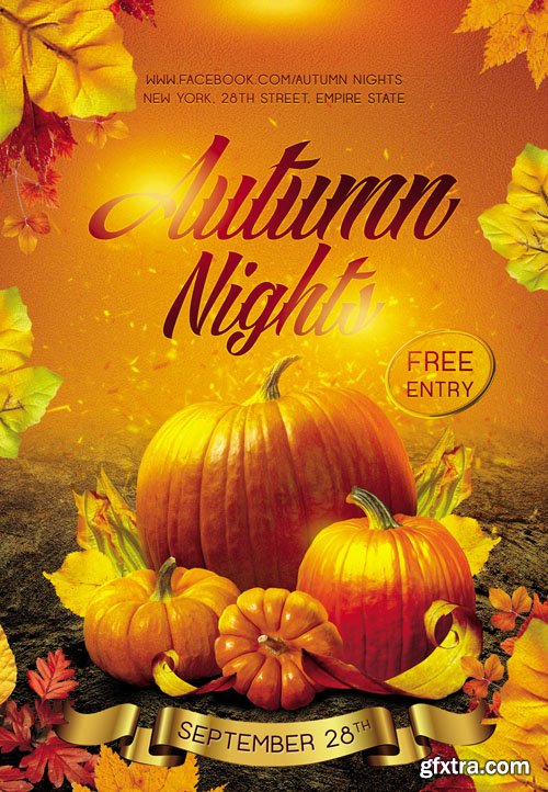 Autumn Nights &ndash; Club flyer PSD Template