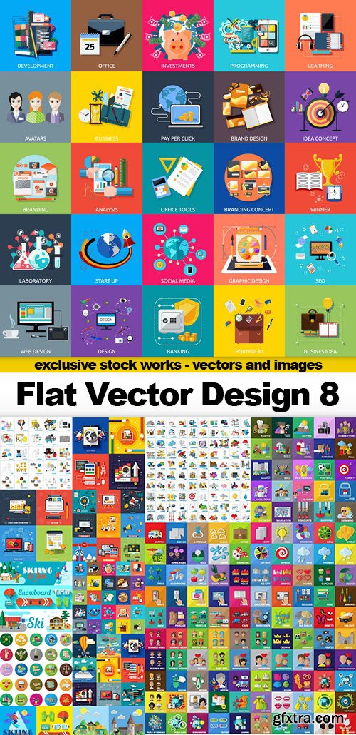 Flat Vector Design 8 - 40x EPS
