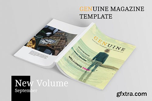 CreativeMarket Genuine Magazine Template 352779