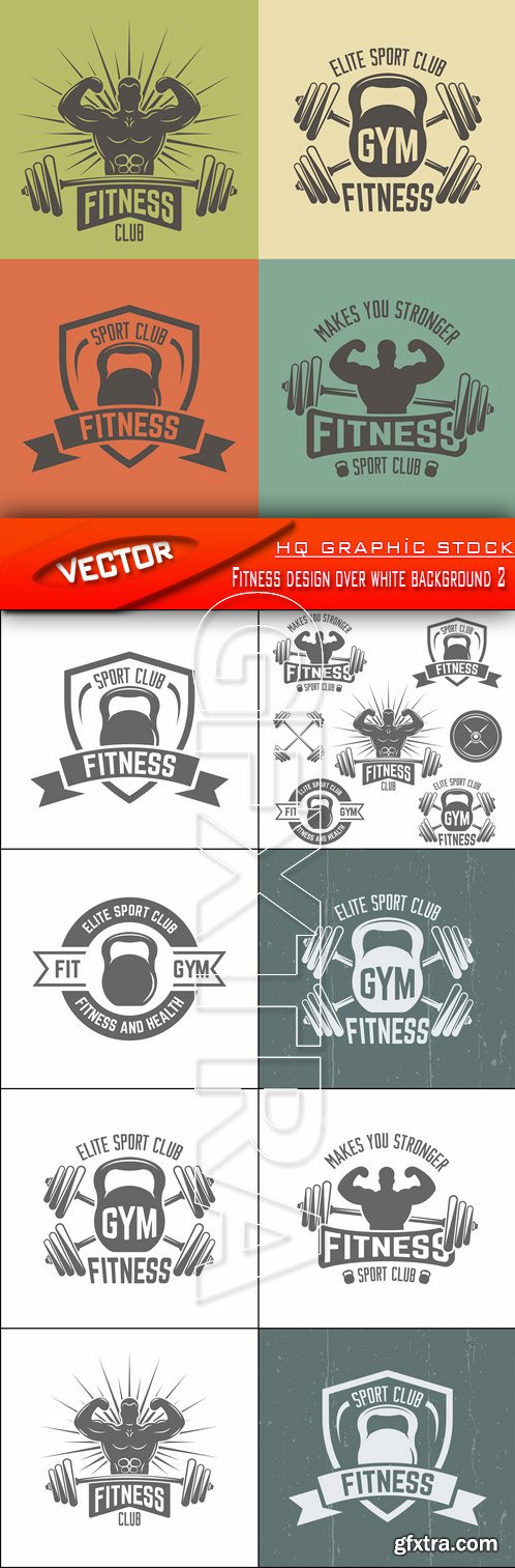 Stock Vector - Fitness design over white background 2