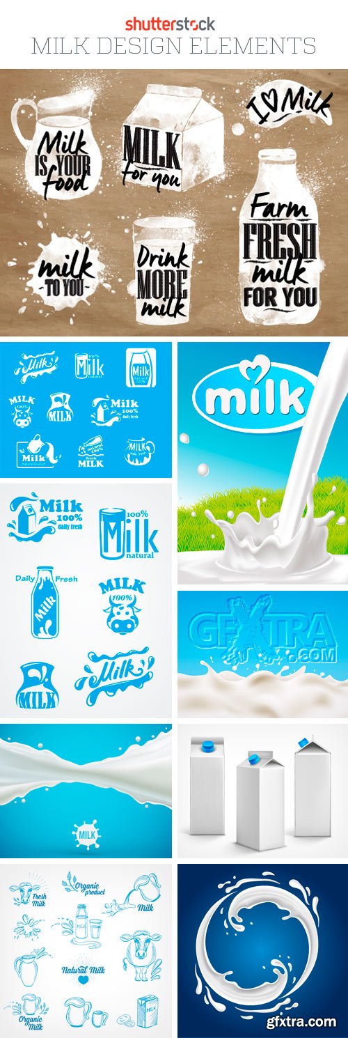 Amazing SS - Milk Design Elements, 25xEPS