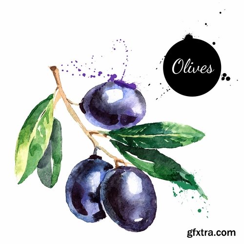 Watercolor vegetables and fruit creative atr - 25 Eps