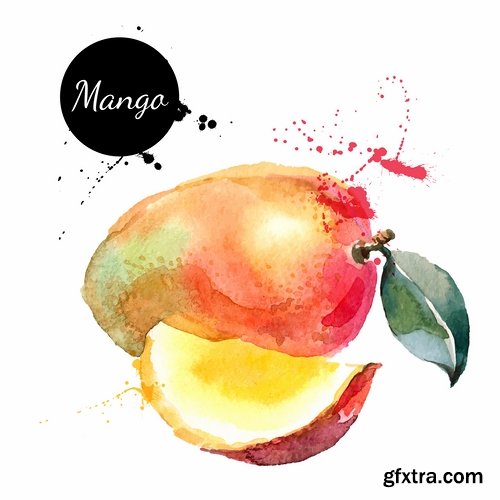 Watercolor vegetables and fruit creative atr - 25 Eps