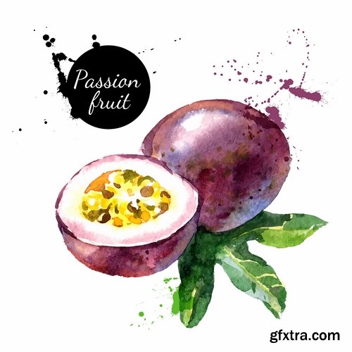 Watercolor vegetables and fruit creative atr - 25 Eps