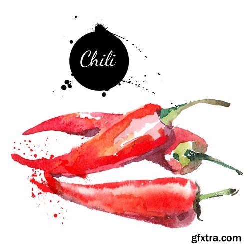 Watercolor vegetables and fruit creative atr - 25 Eps