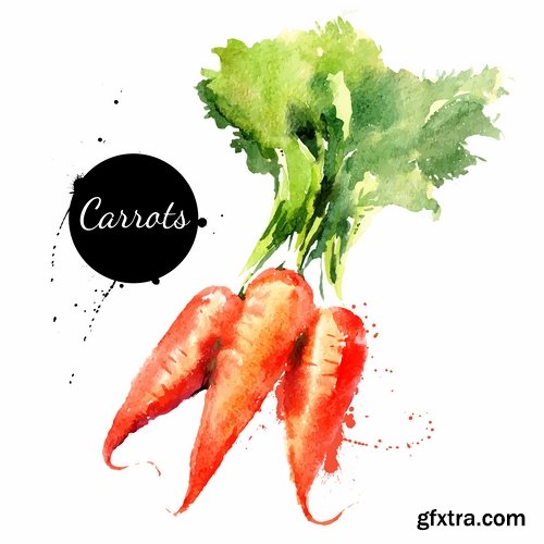 Watercolor vegetables and fruit creative atr - 25 Eps