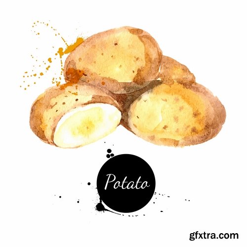 Watercolor vegetables and fruit creative atr - 25 Eps