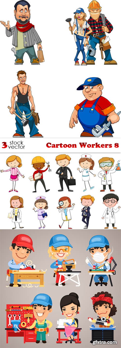 Vectors - Cartoon Workers 8 » GFxtra