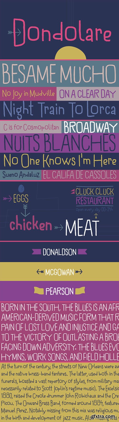 Dondolare - Cool Hand-Drawn Font Family 2xOTF $48