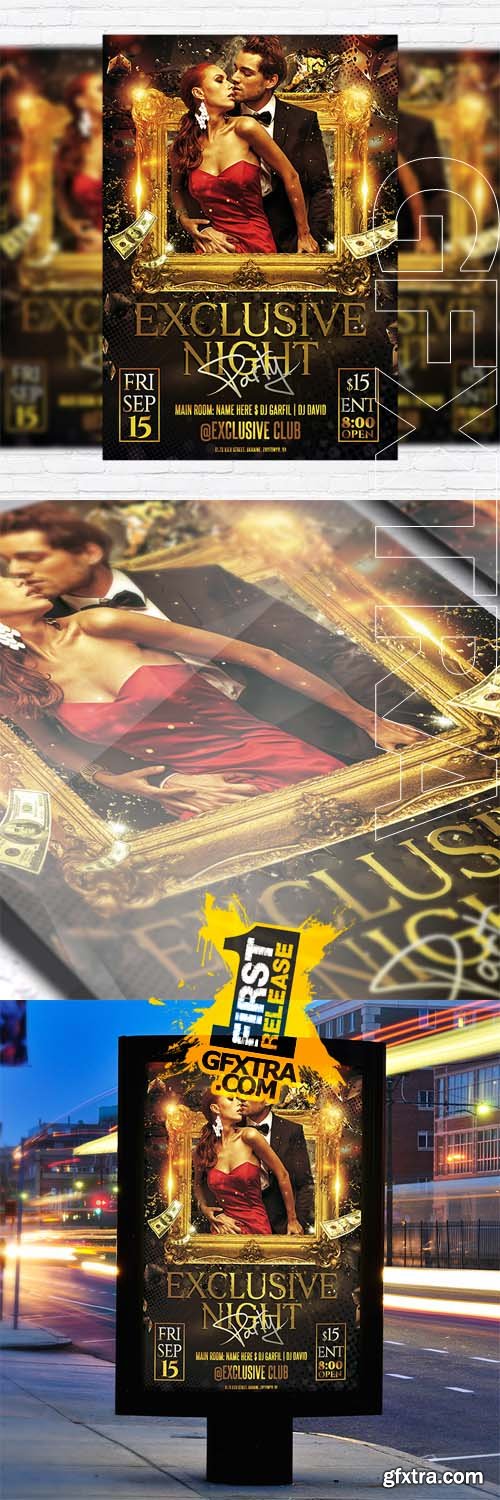 Exclusive Night Party - Flyer Template + Facebook Cover