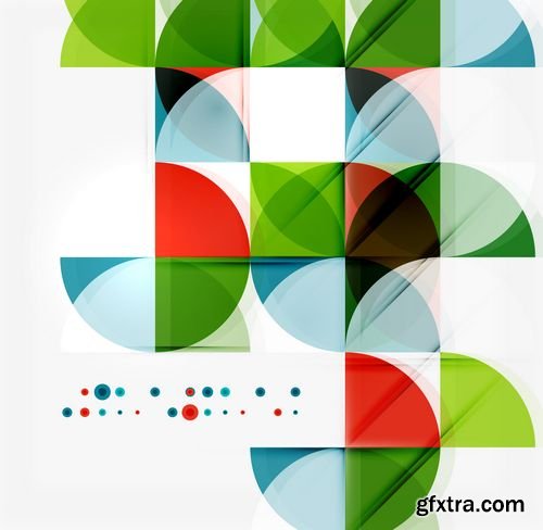 Abstract Semicircles and triangles - backgrounds in Vector