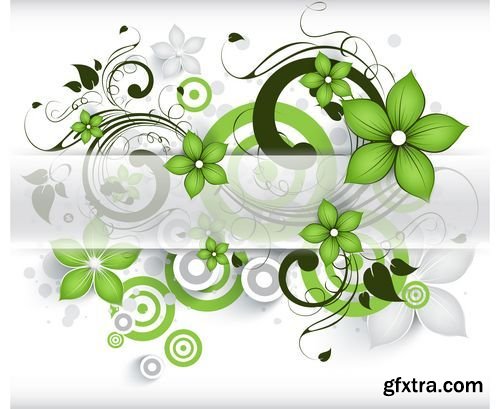 Abstract flower elements for design in Vector