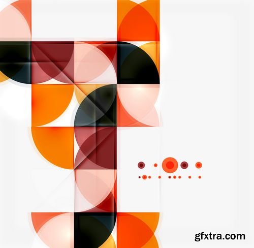 Abstract Semicircles and triangles - backgrounds in Vector