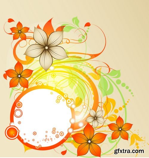 Abstract flower elements for design in Vector