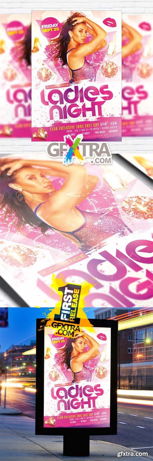 Ladies Night Vol 3 - Flyer Template + Facebook Cover