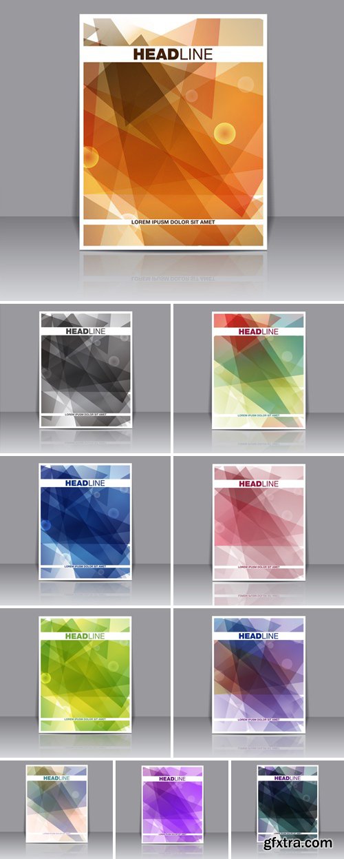 Stock Vectors - Modern Abstract Brochure, Flyer, Report Design, Layout Template. Geometric Style Cover, Communications, Business, Corporate. background with polygons 13