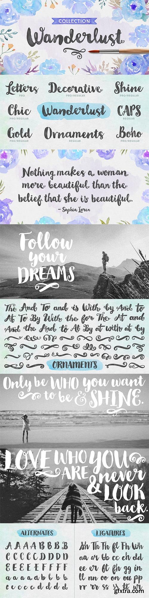 Wanderlust Collection - Hand Painted Scripts 13xOTF