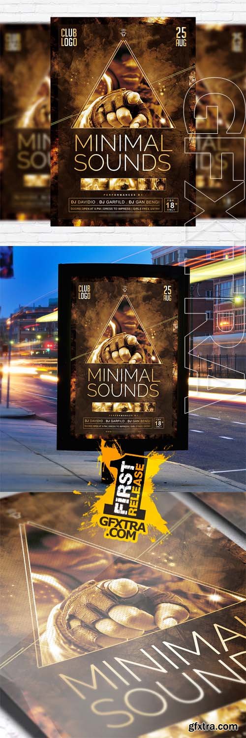 Minimal Sounds Vol 3 &ndash; Flyer Template + Facebook Cover