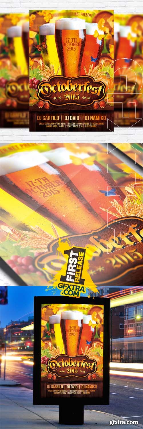 Octoberfest &ndash; Flyer Template + Facebook Cover