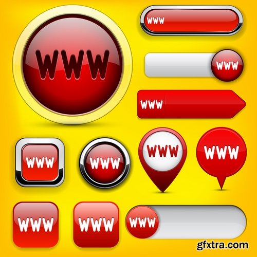 Collection of vector elements picture web design button icon tool #2-25 Eps