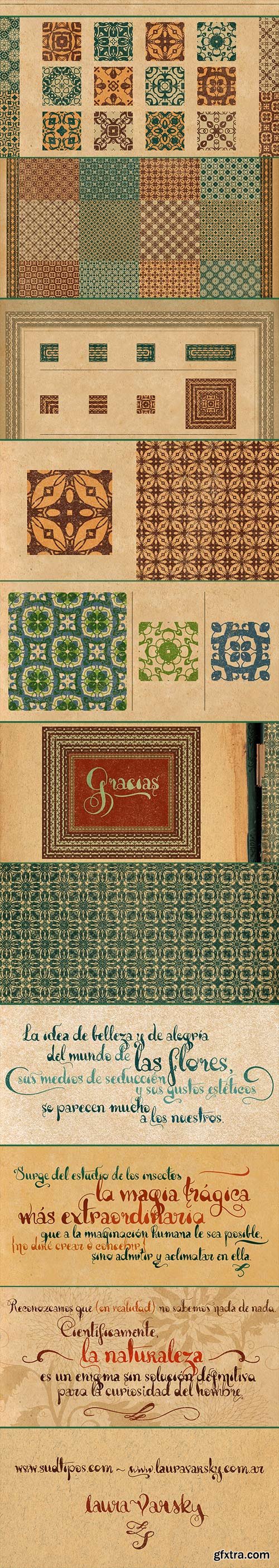 Lady Dodo - A New Fancy Handmade Font, Patterns &amp; Frames