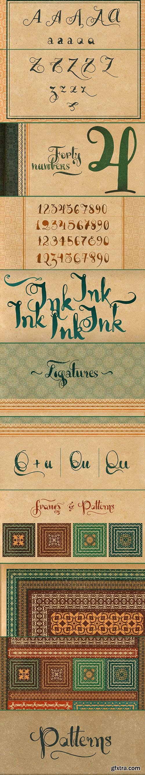 Lady Dodo - A New Fancy Handmade Font, Patterns &amp; Frames