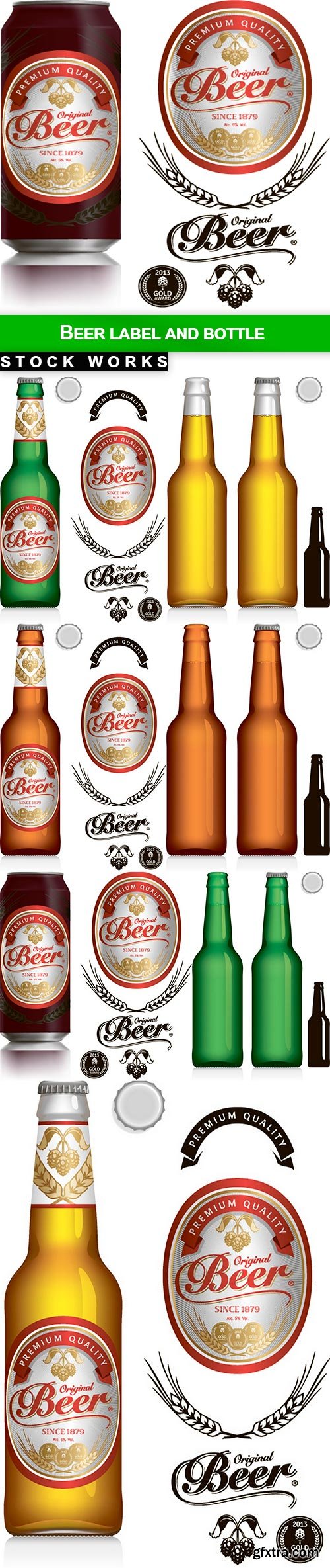 Beer Label and bottle - 8 EPS Beer Label and bottle - 8 EPS