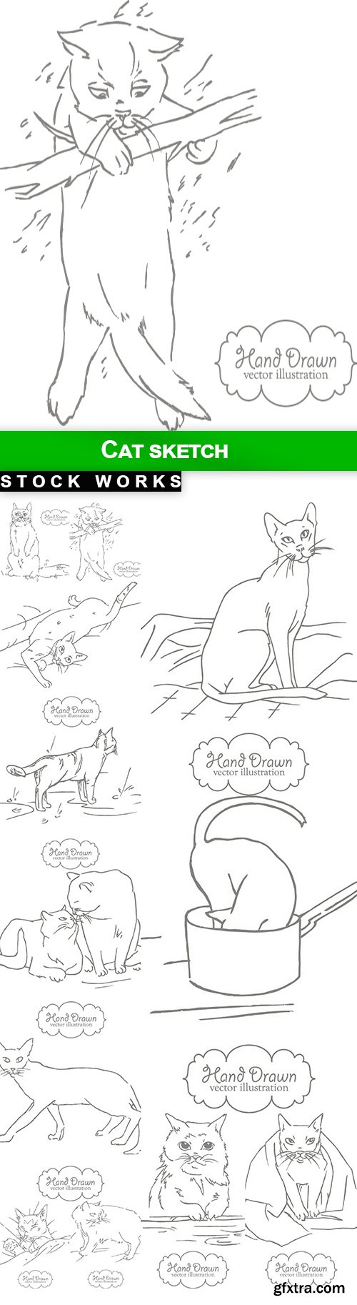 Cat sketch - 12 EPS
