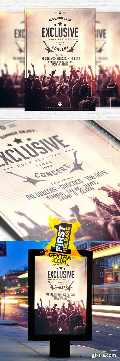 Rock Concert &ndash; Flyer Template + Facebook Cover