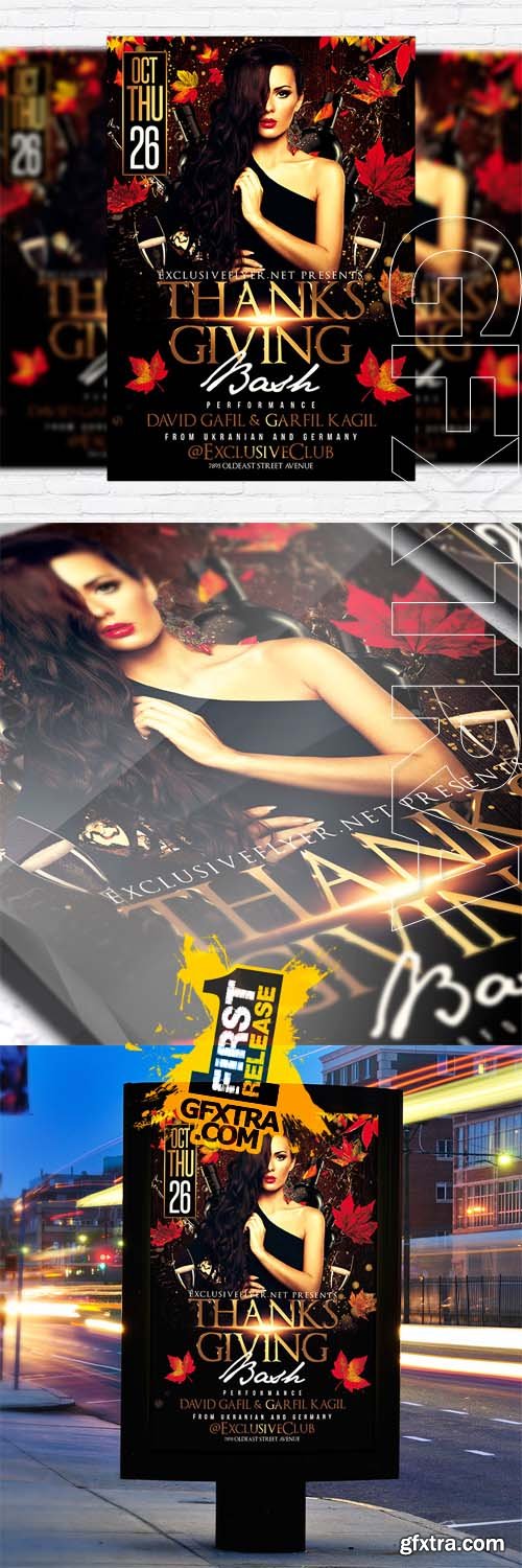 Thanks Giving Bash - Flyer Template + Facebook Cover Thanks Giving Bash - Flyer Template + Facebook Cover