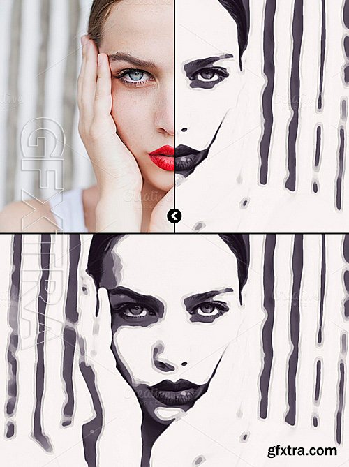 CM - Black & White Photoshop Paint Effect 364386