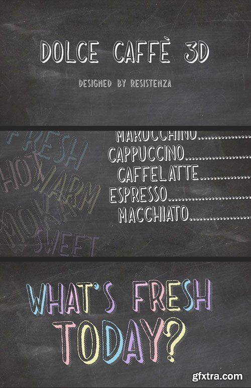 Dolce Caffe 3D - All Caps Handwritten Typeface 3xOTF