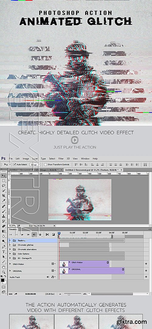 GraphicRiver - Glitch Photoshop Action 12811041