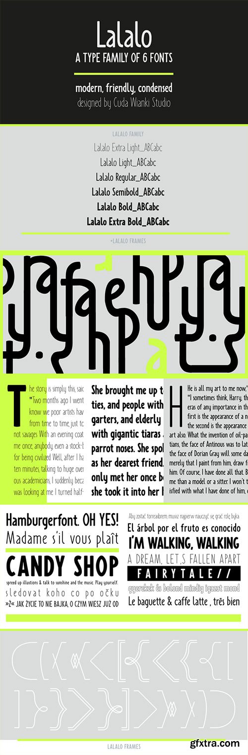 Lalalo - Modern, Friendy &amp; Condensed 7xOTF $150