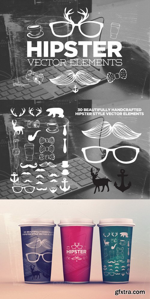 CM - 30 Handsketched Hipster Vectors 62747 CM - 30 Handsketched Hipster Vectors 62747