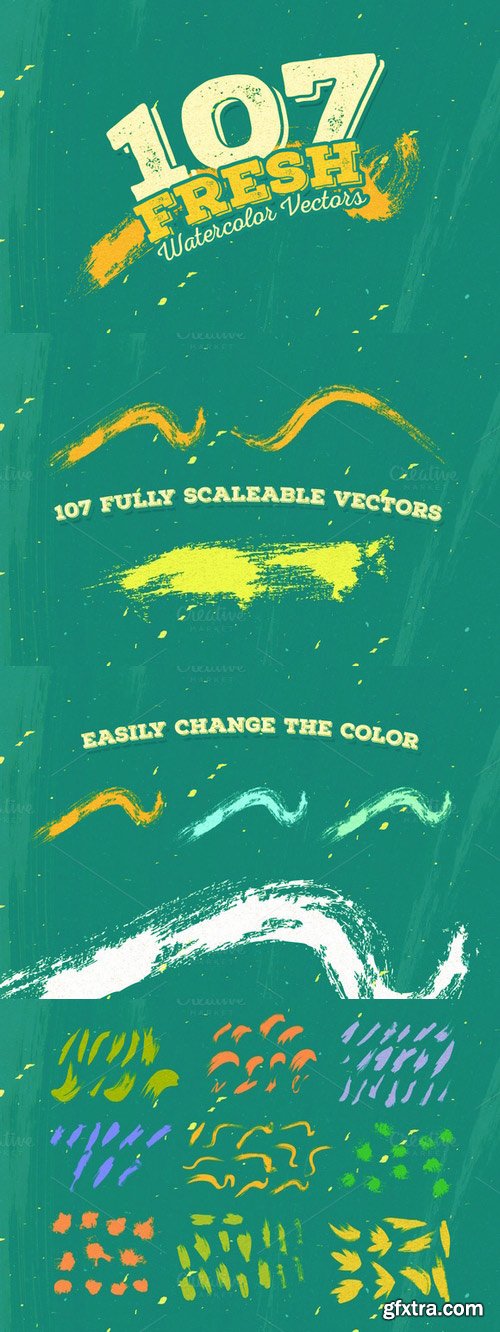 CM - 107 Fresh Watercolor Vectors 106740 CM - 107 Fresh Watercolor Vectors 106740