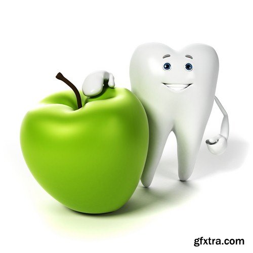 Teeth and apple