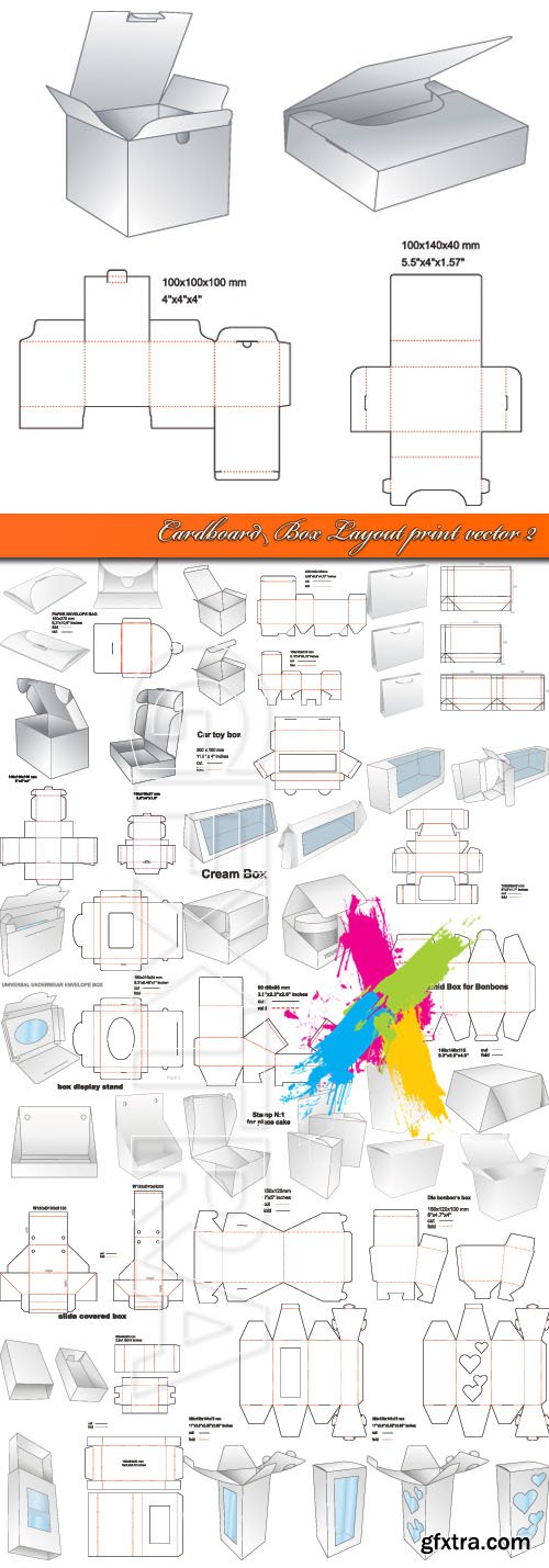 Cardboard Box Layout print vector 2