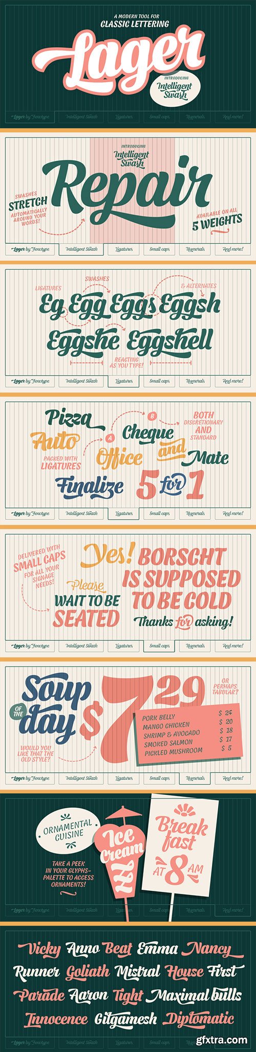 Lager - Plump, Sympathetic & Tasty Script Family 5xOTF $99 Lager - Plump, Sympathetic & Tasty Script Family 5xOTF $99