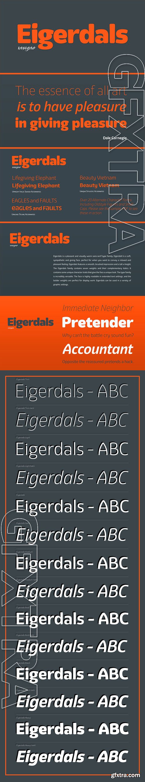 Eigerdals - A Pleasant &amp; Visually Warm Sans-Serif 14xOTF $152 NEW!