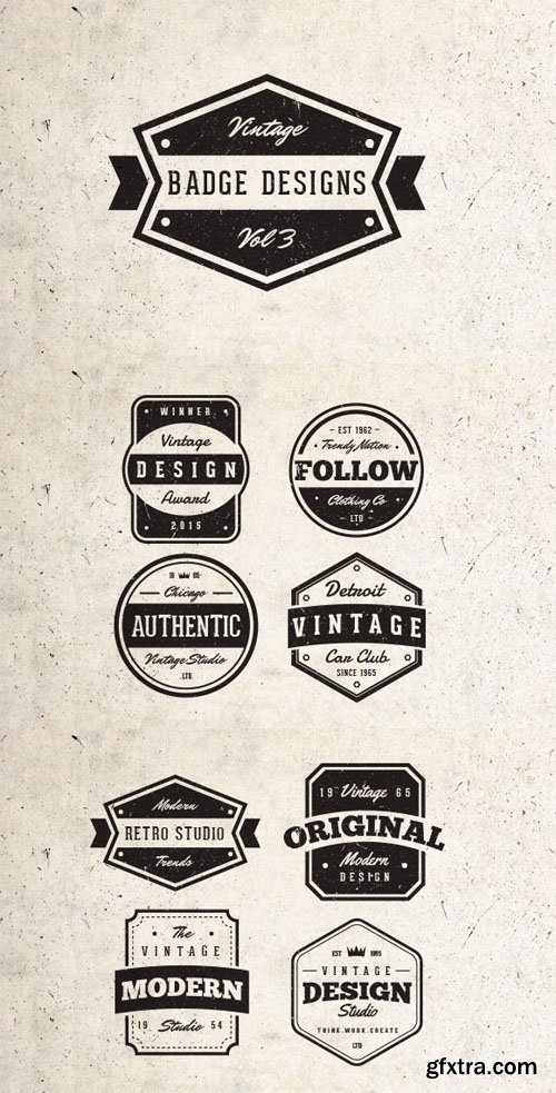 Vintage Vector Badges Vol 3