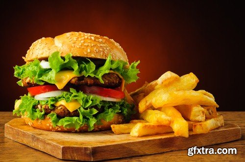 French fries and a hamburger