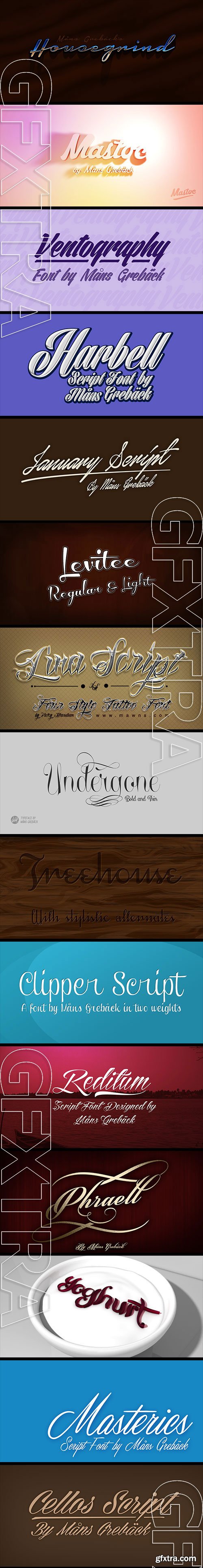 Aring Typeface - 30 Great Script Fonts Bundle 59xOTF $1770