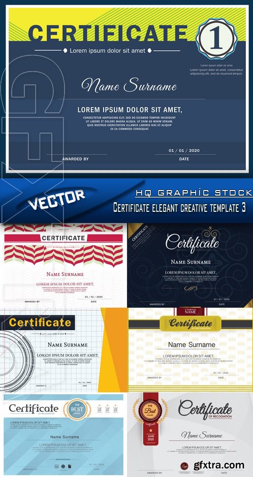 Stock Vector - Certificate elegant creative template 3