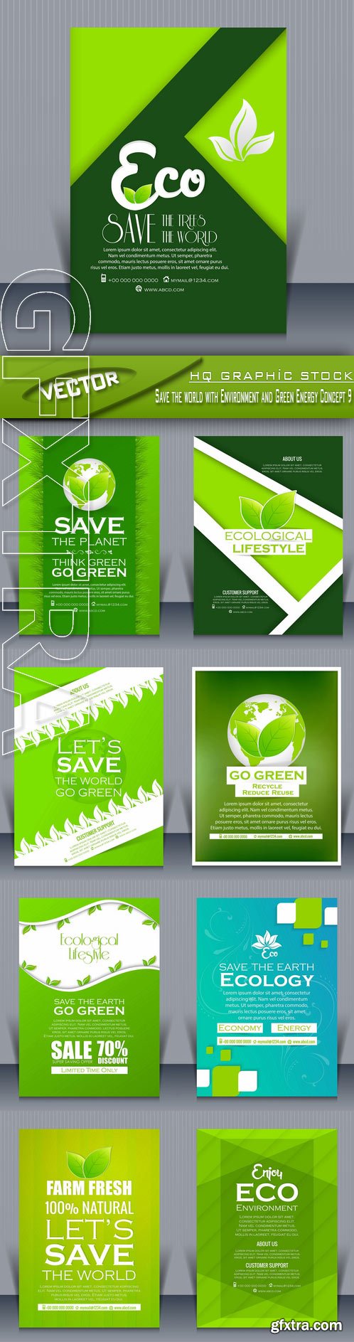 Stock Vector - Save the world with Environment and Green Energy Concept 9