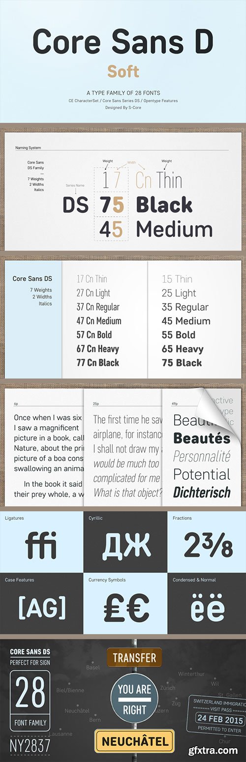 Core Sans DS - A Modern Interpretation of Condensed Sans-Serif 28xOTF $280 Core Sans DS - A Modern Interpretation of Condensed Sans-Serif 28xOTF $280