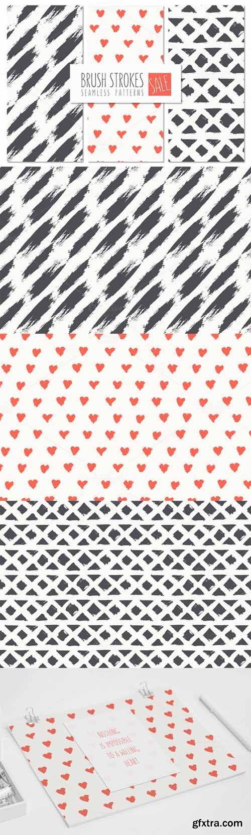 Brush Strokes Seamless Patterns SALE