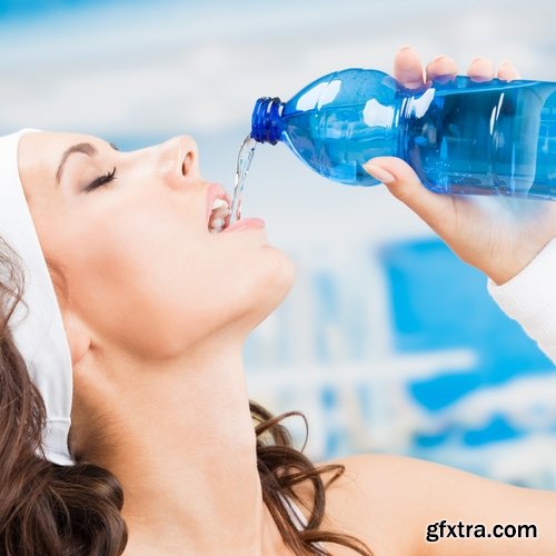 Collection of Fitness woman girl drinks water fresh clean water sports 25 HQ Jpeg